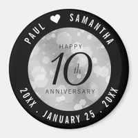 Elegant 10th Tin Wedding Anniversary Celebration Magnet