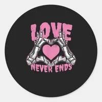 Valentines Day Heart Skeleton Hands Heart Classic Round Sticker
