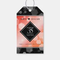 Elegant 35th Coral Wedding Anniversary Gift Tags