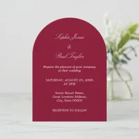 Elegant Burgundy Arch Wedding Invitation