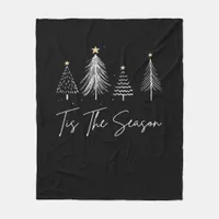 Tis The Season Christmas Retro Classic Fleece Blanket