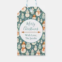 Merry Christmas  | Watercolor Snowmen Christmas Gift Tags