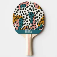 Leopard Pattern Ping Pong Paddle