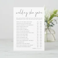 Modern Script Wedding Shoe Game Card