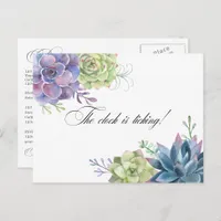 Succulents Bridal Shower Reminder QR Code Rsvp Pos Postcard