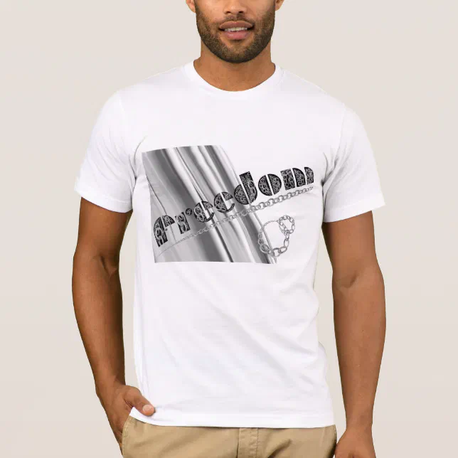 Freedom metallic silver effect written in chains T-Shirt