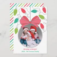 Modern Colorful Lights Photo Christmas Card