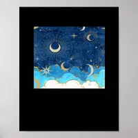Whimsigoth Clouds Sun Moon Witchy Classic Poster