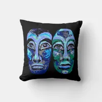 Mayan Warriors - Trendy Modern Avant-Garde- Throw Pillow