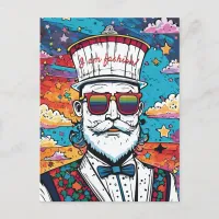 Bearded Man Fashion Portrait Postcard