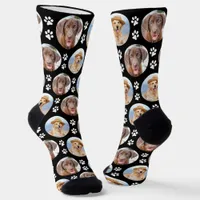 Fun Custom Dog 2 Pet Photo Cute Paw Prints Socks