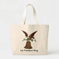 Vintage Let Freedom Ring Large Tote Bag
