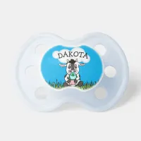 Personalized Baby Cow Baby Boy Pacifier