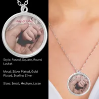 New Mom and Baby Joy of Life Round Silver Plated Necklace
