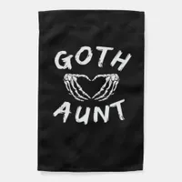 Goth Aunt Punk Skeleton Heart Hands Gothic Design Garden Flag
