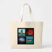 Orlando, Miami, South Beach Collage Large Tote Bag