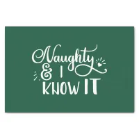 naughty and I know it Funny Christmas Tissue Paper