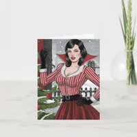 Festive Vampire Lady Christmas Card