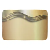 Luxurious Shiny Sparkling Gold Layered Abstract Bath Mat