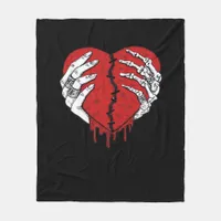 Skeleton Hands Hearts Classic Trending Style Fleece Blanket