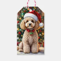 A Cute Festive Poodle Christmas   Gift Tags