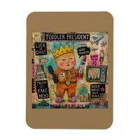 Funny Toddler President Cartoon Collage Magnet