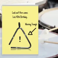 Funny Warning Triangle Custom Name & Age Birthday Card