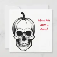 Gravestone and skull invitation