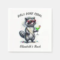 Girls Gone Feral Bride Raccoon Bachelorette Napkins