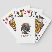 F-Caw-F Funny Raven Gothic Crow Bird Halloween Tre Poker Cards