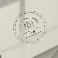 Modern Snap Tag Share Thank You Small Business Rubber Stamp