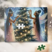 Pretty Fairies Decorating the Christmas Tree  Jigsaw Puzzle