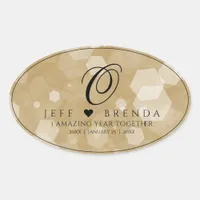 Elegant 1st Paper Wedding Anniversary Celebration Oval Sticker