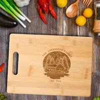 Lake House Family Name Rustic Nautical Anchor  Engraved Cutting Board