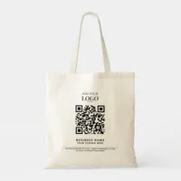 Modern Minimal Business Logo Professional QR Code Tote Bag