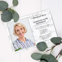 Marble Memorial Celebration Of Life Photo Funeral Invitation