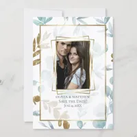 PHOTO FRAME |    Dusty Blue Watercolor Eucalyptus Invitation