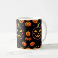 Cute Happy Little Pumpkins Smiling Vibes Coffee Mug