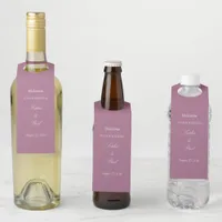 Mauve Wedding Welcome Bottle Hanger Tags