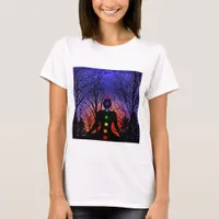 Meditation and the Trees on a starry night Sunset  T-Shirt