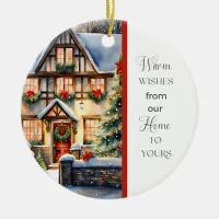 Cottage Snowy Christmas Ornament