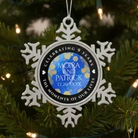 Elegant 9th Lapis Lazuli Wedding Anniversary Snowflake Pewter Christmas Ornament