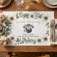 Watercolor White Anemone Graduation Paper Placemat