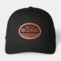 Save Our Oceans Stylized Waves Leather Patch Hat