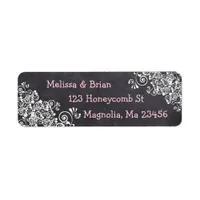 Chalkboard Black and Pink Heart Return Address Label