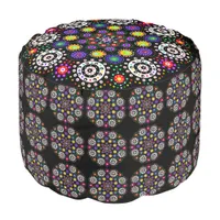 Psychedelic Dot Mandala   Pouf