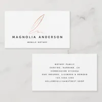  Rose Gold Foil Quill Business Card