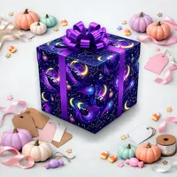 Cosmic Purple Mystic Cat Halloween Wrapping Paper