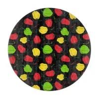 Jamaican Kitchen Chilli Pepper Patterned Black Cutting Board