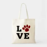 Love Paw Print Animal Lover Dog Lover Photo Tote Bag